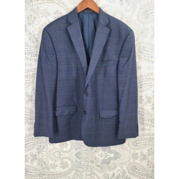 Michael Kors Other - Michael Kors Men's wool navy blue plaid sports jacket 42S Formal Event wedding